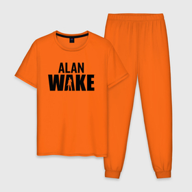 Мужская пижама хлопок с принтом Alan Wake  Алан Уэйк в Курске, 100% хлопок | брюки и футболка прямого кроя, без карманов, на брюках мягкая резинка на поясе и по низу штанин
 | alan wake | алан уэйк | игра | экшен триллер
