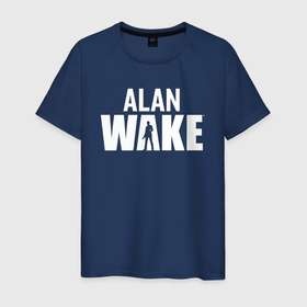 Мужская футболка хлопок с принтом Alan Wake  Алан Уэйк в Тюмени, 100% хлопок | прямой крой, круглый вырез горловины, длина до линии бедер, слегка спущенное плечо. | Тематика изображения на принте: alan wake | алан уэйк | игра | экшен триллер