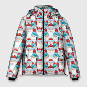 Мужская зимняя куртка 3D с принтом Дедушки Морозы в Новосибирске, верх — 100% полиэстер; подкладка — 100% полиэстер; утеплитель — 100% полиэстер | длина ниже бедра, свободный силуэт Оверсайз. Есть воротник-стойка, отстегивающийся капюшон и ветрозащитная планка. 

Боковые карманы с листочкой на кнопках и внутренний карман на молнии. | christmas | merry christmas | santa claus | дед мороз | ёлка | зима | мороз | новый год | подарок | праздник | рождество | с новым годом | сантаклаус | снегурочка | снежинки