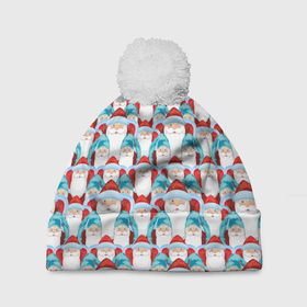 Шапка 3D c помпоном с принтом Дедушки Морозы , 100% полиэстер | универсальный размер, печать по всей поверхности изделия | christmas | merry christmas | santa claus | дед мороз | ёлка | зима | мороз | новый год | подарок | праздник | рождество | с новым годом | сантаклаус | снегурочка | снежинки