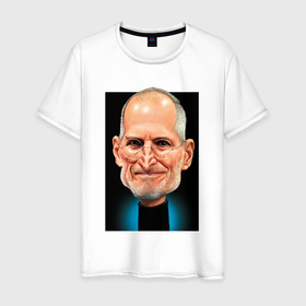 Мужская футболка хлопок с принтом Apple Jobs в Тюмени, 100% хлопок | прямой крой, круглый вырез горловины, длина до линии бедер, слегка спущенное плечо. | apple | designer | steve jobs | дизайнер | изобретатель | предприниматель | стив джобс | эпл