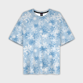 Мужская футболка OVERSIZE 3D с принтом Морозец в Тюмени,  |  | merry christmas | дед мороз | ёлка | зима | мороз | новый год | подарок | праздник | рождество | с новым годом | сантаклаус | снег | снеговик | снегурочка | снежинки | снежные узоры | узоры
