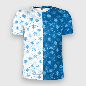 Мужская футболка 3D спортивная с принтом Снежинки (зимняя пора) в Белгороде, 100% полиэстер с улучшенными характеристиками | приталенный силуэт, круглая горловина, широкие плечи, сужается к линии бедра | Тематика изображения на принте: merry christmas | дед мороз | ёлка | зима | мороз | новый год | подарок | праздник | рождество | с новым годом | сантаклаус | снег | снеговик | снегурочка | снежинки | снежные узоры | узоры