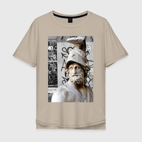 Мужская футболка хлопок Oversize с принтом Night watch в Тюмени, 100% хлопок | свободный крой, круглый ворот, “спинка” длиннее передней части | военный | граффити | греция | древний рим | картина | мужчина | надписи | скульптура | современное искусство | статуя | стена | уличный стиль