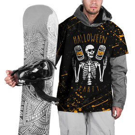 Накидка на куртку 3D с принтом HALLOWEEN PARTY | ВЕЧЕРИНКА ХЕЛЛОУИН   ЧЕРЕП И ТЫКВА в Санкт-Петербурге, 100% полиэстер |  | bones | ghost | halloween | pumpkin | skull | кости | приведение | призрак | скелет | тыква | хеллоуин | хоррор | хэллоуин