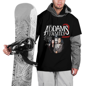 Накидка на куртку 3D с принтом Адамсы , 100% полиэстер |  | halloween | the addams family 2 | адамсы | гомес | горящий тур | мартиша | мультфильм | семейка аддамс | ужасы | хэллоуин