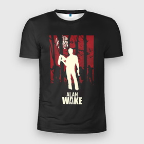 Мужская футболка 3D Slim с принтом ALAN WAKE REOLADED в Белгороде, 100% полиэстер с улучшенными характеристиками | приталенный силуэт, круглая горловина, широкие плечи, сужается к линии бедра | alan | alanre | alanwake | remastered | wake