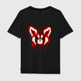 Мужская футболка хлопок Oversize с принтом Red Panda Camo в Санкт-Петербурге, 100% хлопок | свободный крой, круглый ворот, “спинка” длиннее передней части | animal | black | camo | camouflage | jungle | panda | red | red panda | white | белый | джунгли | животные | камуфляж | красная панда | красный | панда | черный