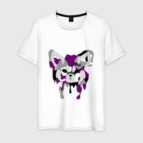 Мужская футболка хлопок с принтом Red Panda Camo Purple в Белгороде, 100% хлопок | прямой крой, круглый вырез горловины, длина до линии бедер, слегка спущенное плечо. | animal | black | camo | camouflage | jungle | panda | purple | red | red panda | white | белый | джунгли | животные | камуфляж | красная панда | красный | панда | фиолетовый | черный