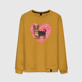Мужской свитшот хлопок с принтом Йоркшик в сердце в Белгороде, 100% хлопок |  | york | домашние животные | домашний любимец | звери | йорк | йоркширский терьер | любовь | питомец | розовое сердце | собака | собачка
