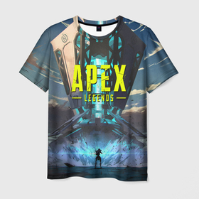 Мужская футболка 3D с принтом APEX Legends boom в Тюмени, 100% полиэфир | прямой крой, круглый вырез горловины, длина до линии бедер | apex | apex legends | battle royal | game | games | батл роял | игра | игры | орех