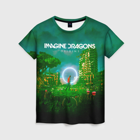 Женская футболка 3D с принтом Origins   Imagine Dragons в Екатеринбурге, 100% полиэфир ( синтетическое хлопкоподобное полотно) | прямой крой, круглый вырез горловины, длина до линии бедер | 