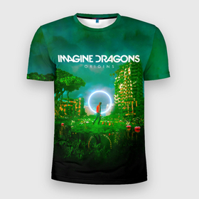 Мужская футболка 3D Slim с принтом Origins   Imagine Dragons в Кировске, 100% полиэстер с улучшенными характеристиками | приталенный силуэт, круглая горловина, широкие плечи, сужается к линии бедра | 