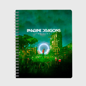 Тетрадь с принтом Origins   Imagine Dragons , 100% бумага | 48 листов, плотность листов — 60 г/м2, плотность картонной обложки — 250 г/м2. Листы скреплены сбоку удобной пружинной спиралью. Уголки страниц и обложки скругленные. Цвет линий — светло-серый
 | 