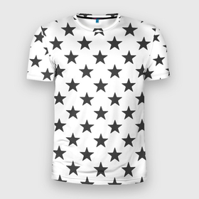 Мужская футболка 3D Slim с принтом звездный фон белый в Санкт-Петербурге, 100% полиэстер с улучшенными характеристиками | приталенный силуэт, круглая горловина, широкие плечи, сужается к линии бедра | Тематика изображения на принте: asterisk | asterisks | grey | houndstooth | jeffree | jeffrey | monochrome | ornament | pattern | star | starry background | stars | white background | белый фон | звезда | звездный фон | звездочка | звездочки | звезды | монохром | орнамент | паттерн | се