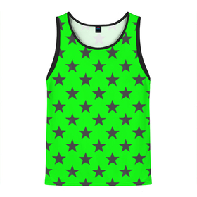 Мужская майка 3D с принтом звездный фон зеленый в Екатеринбурге, 100% полиэстер | круглая горловина, приталенный силуэт, длина до линии бедра. Пройма и горловина окантованы тонкой бейкой | звезда | звездочка | звезды | зеленый | монохром | неоновый | салатовый | фон