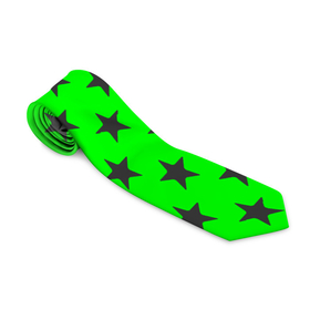 Галстук 3D с принтом звездный фон зеленый , 100% полиэстер | Длина 148 см; Плотность 150-180 г/м2 | звезда | звездочка | звезды | зеленый | монохром | неоновый | салатовый | фон