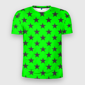 Мужская футболка 3D Slim с принтом звездный фон зеленый , 100% полиэстер с улучшенными характеристиками | приталенный силуэт, круглая горловина, широкие плечи, сужается к линии бедра | Тематика изображения на принте: звезда | звездочка | звезды | зеленый | монохром | неоновый | салатовый | фон