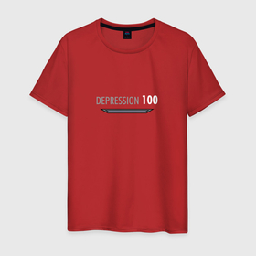 Мужская футболка хлопок с принтом DEPRESSION 100 в Екатеринбурге, 100% хлопок | прямой крой, круглый вырез горловины, длина до линии бедер, слегка спущенное плечо. | elder scrolls | skyrim | tes | депресия | депрессия | довакин | древние свитки | скайрим