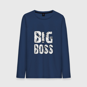 Мужской лонгслив хлопок с принтом BIG BOSS в Екатеринбурге, 100% хлопок |  | Тематика изображения на принте: big boss | boss | белый | бос | босс | главный | начальник | черный