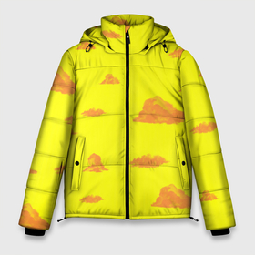 Мужская зимняя куртка 3D с принтом Рыжие облака в Петрозаводске, верх — 100% полиэстер; подкладка — 100% полиэстер; утеплитель — 100% полиэстер | длина ниже бедра, свободный силуэт Оверсайз. Есть воротник-стойка, отстегивающийся капюшон и ветрозащитная планка. 

Боковые карманы с листочкой на кнопках и внутренний карман на молнии. | весна | желтый | лето | листья | небо | облака | оранжевый | осень | позитивный | рыжий | свет | светлый | солнечный | солнце | тучи | яркий