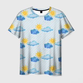 Мужская футболка 3D с принтом Осень   тучки , 100% полиэфир | прямой крой, круглый вырез горловины, длина до линии бедер | дождик | дождь | небо | осеннее небо | осень | пасмурно | погода | тучки