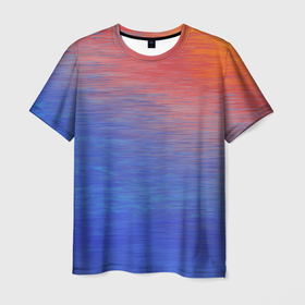 Мужская футболка 3D с принтом Закат в море в Курске, 100% полиэфир | прямой крой, круглый вырез горловины, длина до линии бедер | блеск | блик | вода | градиент | жидкость | закат | звезда | космос | море | океан | отблеск | отражение | планета | рассвет | свет | солнце