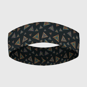 Повязка на голову 3D с принтом Абстракция из разноцветных треугольников в Санкт-Петербурге,  |  | Тематика изображения на принте: abstraction | lines | triangles | абстракция | желтый | линии | молодежный | оранжевый | треугольники | фигуры