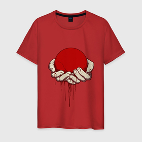 Мужская футболка хлопок с принтом Не потеряй в Тюмени, 100% хлопок | прямой крой, круглый вырез горловины, длина до линии бедер, слегка спущенное плечо. | арт | иллюстрация | кровь | руки | солнце