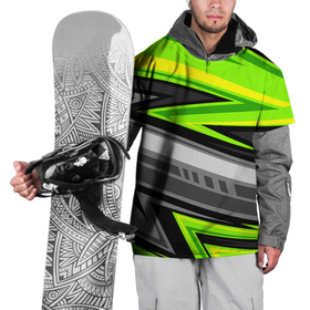 Накидка на куртку 3D с принтом Зеленые линии в Кировске, 100% полиэстер |  | colorful | авто | иллюстрация | линии | тюнинг