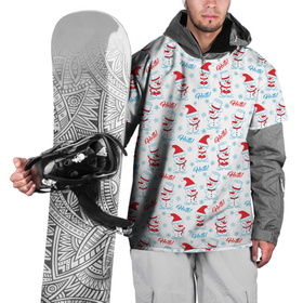 Накидка на куртку 3D с принтом Hello в Тюмени, 100% полиэстер |  | merry christmas | дед мороз | ёлка | зима | новый год | праздник | сантаклаус | снеговики | снегурочка | снежинки | снежная баба