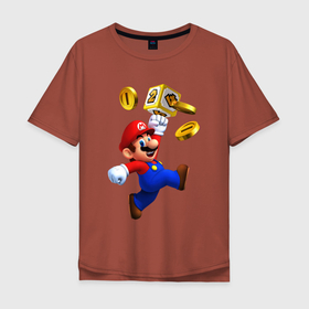 Мужская футболка хлопок Oversize с принтом Mario cash в Кировске, 100% хлопок | свободный крой, круглый ворот, “спинка” длиннее передней части | coin | mario | nintendo | video game | видео игра | деньги | марио | монета | монеты | нинтендо