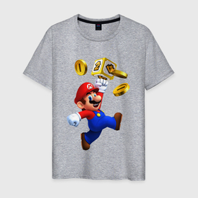 Мужская футболка хлопок с принтом Mario cash в Санкт-Петербурге, 100% хлопок | прямой крой, круглый вырез горловины, длина до линии бедер, слегка спущенное плечо. | coin | mario | nintendo | video game | видео игра | деньги | марио | монета | монеты | нинтендо