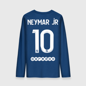 Мужской лонгслив 3D с принтом Неймар ПСЖ форма 2021 2022 в Белгороде, 100% полиэстер | длинные рукава, круглый вырез горловины, полуприлегающий силуэт | 2021 | 2022 | football | neymar | neymar jr | psg | домашняя | неймар | псж | форма | футбол