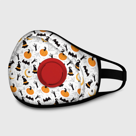Маска из неопрена с принтом Patern Halloween 5 в городе Новоалтайск, неопрен 100% | Форма огибающая нос. Резинки для ушей с дополнительной резинкой на затылке. Клапан для выдоха для активного дыхания при занятиях спортом. Эластичный материал маски и окантовки для лучшего растяжения и прилегания маски.  | 31 | bones | holiday | skull | spider | witches