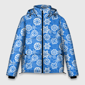 Мужская зимняя куртка 3D с принтом Снежные Новогодние Узоры в Тюмени, верх — 100% полиэстер; подкладка — 100% полиэстер; утеплитель — 100% полиэстер | длина ниже бедра, свободный силуэт Оверсайз. Есть воротник-стойка, отстегивающийся капюшон и ветрозащитная планка. 

Боковые карманы с листочкой на кнопках и внутренний карман на молнии. | merry christmas | дед мороз | ёлка | зима | мороз | новый год | подарок | праздник | рождество | с новым годом | сантаклаус | снег | снеговик | снегурочка | снежинки | снежные узоры | узоры