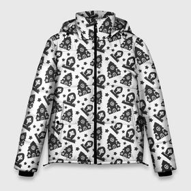 Мужская зимняя куртка 3D с принтом Patern Halloween 8 в Кировске, верх — 100% полиэстер; подкладка — 100% полиэстер; утеплитель — 100% полиэстер | длина ниже бедра, свободный силуэт Оверсайз. Есть воротник-стойка, отстегивающийся капюшон и ветрозащитная планка. 

Боковые карманы с листочкой на кнопках и внутренний карман на молнии. | Тематика изображения на принте: 31 | bones | holiday | skull | spider | witches