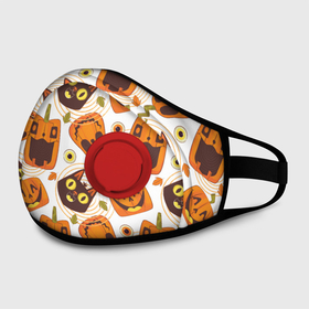 Маска из неопрена с принтом Patern Halloween 10 в городе Новоалтайск, неопрен 100% | Форма огибающая нос. Резинки для ушей с дополнительной резинкой на затылке. Клапан для выдоха для активного дыхания при занятиях спортом. Эластичный материал маски и окантовки для лучшего растяжения и прилегания маски.  | 31 | bones | holiday | skull | spider | witches