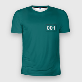 Мужская футболка 3D Slim с принтом Игрок 001. в Санкт-Петербурге, 100% полиэстер с улучшенными характеристиками | приталенный силуэт, круглая горловина, широкие плечи, сужается к линии бедра | игра | игрок | кальмар | персонаж