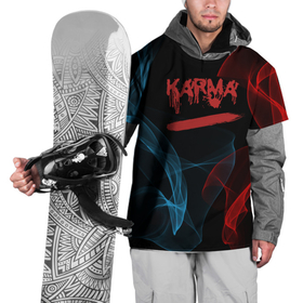 Накидка на куртку 3D с принтом Karma, No Fun , 100% полиэстер |  | karma | neon | no fun | nofun | smoke | настроение | питер