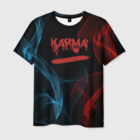 Мужская футболка 3D с принтом Karma, No Fun , 100% полиэфир | прямой крой, круглый вырез горловины, длина до линии бедер | karma | neon | no fun | nofun | smoke | настроение | питер