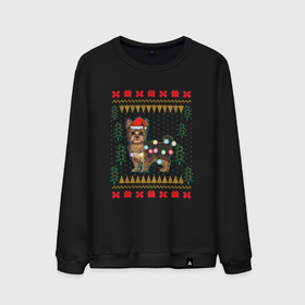 Мужской свитшот хлопок с принтом Рождественский свитер Йоркшик в Екатеринбурге, 100% хлопок |  | christmas | ugly sweater | вечеринка | йорк | йоркширский терьер | новый год | праздники | рождественский свитер | рождество | собака | собачка | уродливый свитер
