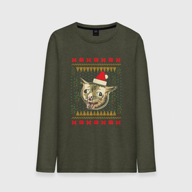 Мужской лонгслив хлопок с принтом Рождественский свитер кашляющий кот , 100% хлопок |  | Тематика изображения на принте: christmas | coughing cat | ugly sweater | вечеринка | кашляющий кот | кот мем | котик | новогодние праздники | новый год | рождественский свитер | рождество | уродливый свитер