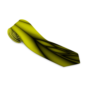 Галстук 3D с принтом Абстракция 535 , 100% полиэстер | Длина 148 см; Плотность 150-180 г/м2 | геометричный | геометрия | желтый | линии | узор | фрактал | черный