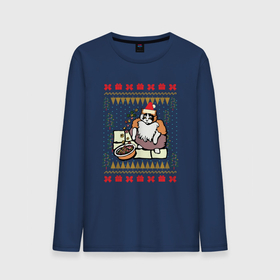 Мужской лонгслив хлопок с принтом Рождественский свитер Котик с колечками в Тюмени, 100% хлопок |  | christmas | fruit loops | loops | meme | ugly sweater | вечеринка | кот мем | котик | новый год | рождественский свитер | рождество | с фруктовыми колечками | уродливый свитер