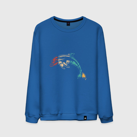 Мужской свитшот хлопок с принтом Дельфин трехцветный , 100% хлопок |  | dolphin | дельфин | море | океан