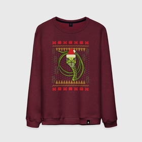 Мужской свитшот хлопок с принтом Рождественский свитер Скептическая змея в Белгороде, 100% хлопок |  | christmas | ugly sweater | вечеринка | змеи | мемы | новогодние праздники | новый год | прикольная змея | рождественский свитер | рождество | уродливый свитер