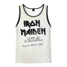 Мужская майка 3D с принтом Live at Donington   Iron Maiden в Петрозаводске, 100% полиэстер | круглая горловина, приталенный силуэт, длина до линии бедра. Пройма и горловина окантованы тонкой бейкой | iron maiden | адриан смит | айран | айрон | группа | дэйв мюррей | железная дева | ирон | майден | мейд | мейден | метал | мрачный | музыка | песни | рок | стив харрис | тяжелый | хеви | хевиметал