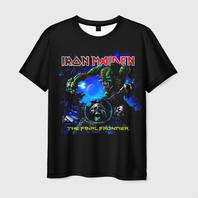 Мужская футболка 3D с принтом The Final Frontier   Iron Maiden в Новосибирске, 100% полиэфир | прямой крой, круглый вырез горловины, длина до линии бедер | iron maiden | адриан смит | айран | айрон | группа | дэйв мюррей | железная дева | ирон | майден | мейд | мейден | метал | мрачный | музыка | песни | рок | стив харрис | тяжелый | хеви | хевиметал