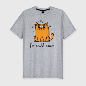 Мужская футболка хлопок Slim с принтом Персональный кот в Тюмени, 92% хлопок, 8% лайкра | приталенный силуэт, круглый вырез ворота, длина до линии бедра, короткий рукав | 